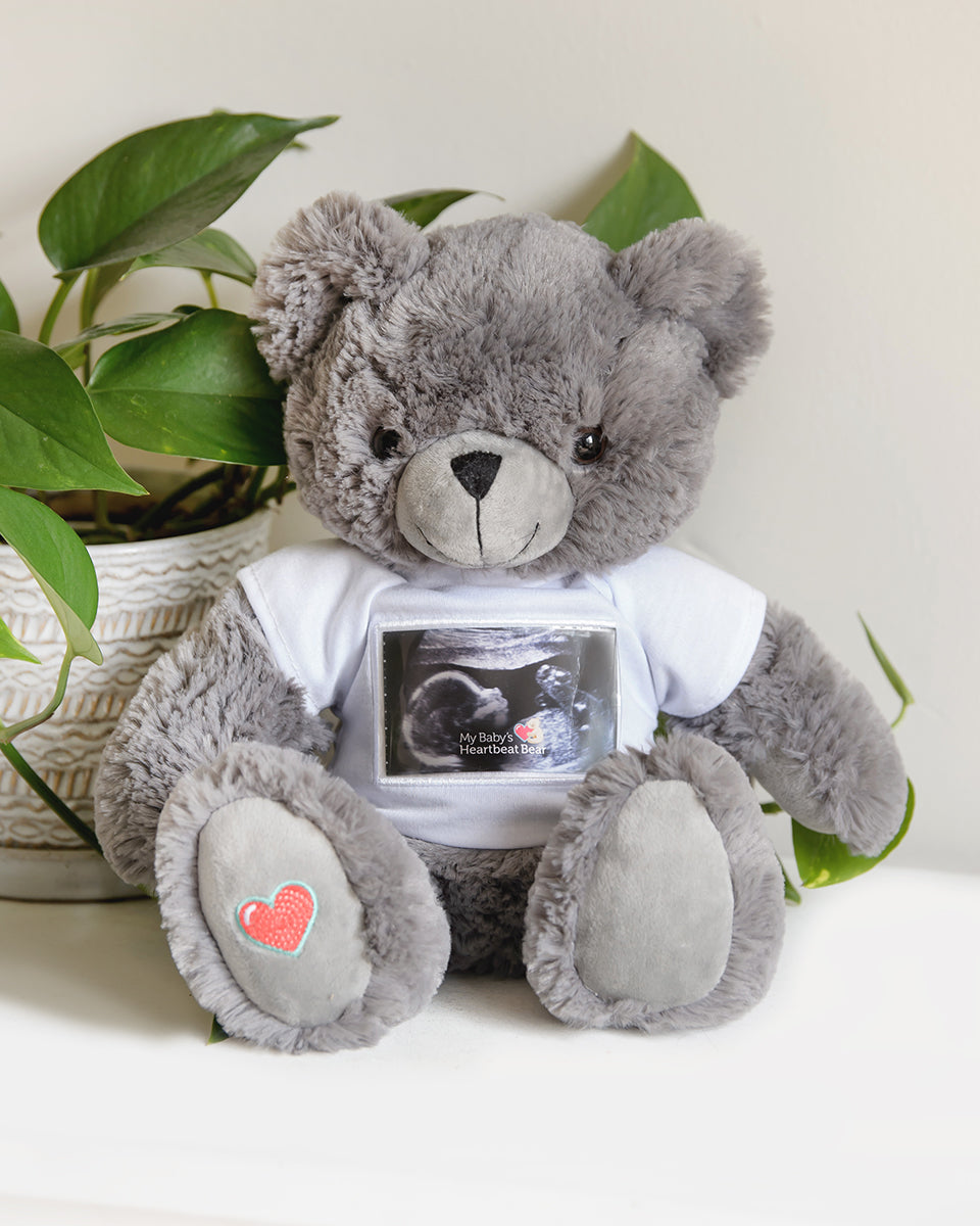 Gray Bear My Baby's Heartbeat Bear - Main Image